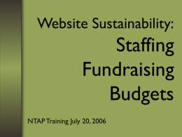 Website Sustainability: Staffing Fundraising Budgets