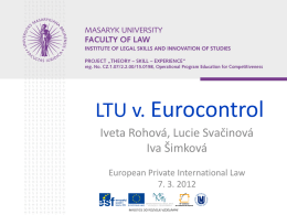 LTU v. Eurocontrol - Masaryk University