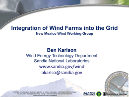 Integration of Wind Farms into the Grid