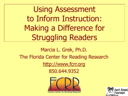 Early Literacy Assessment Leon County Public Schools