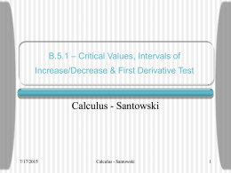 C1.1,2,3 – Function Analysis – Critical Values, Intervals