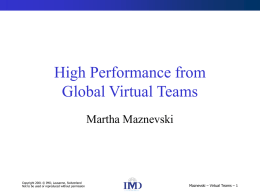 Virtual Teams and Virtual Collaboration across the Globe