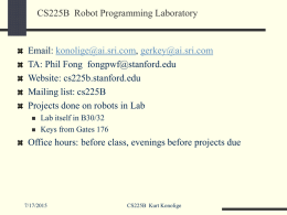 CS225B Robot Programming Laboratory