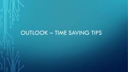 Microsoft Outlook Time Saving Tips