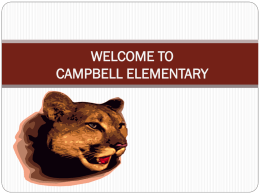 WELCOME TO CAMPBELL ELEMENTARY