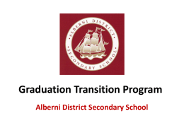 Graduation transition program - ADSS Career Centre