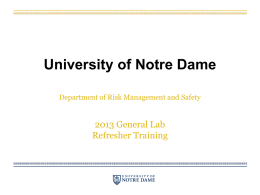 Presentation Title - University of Notre Dame