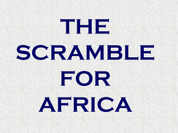 THE SCRAMBLE FOR AFRICA - Marion City School District