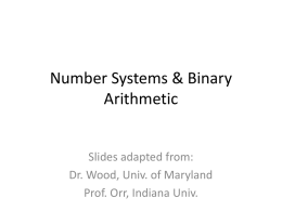 Number Systems & Binary Arithmetic
