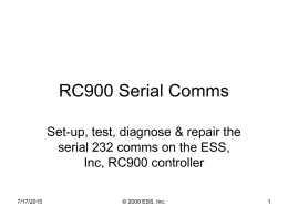 RC900 Comms - ESS Products