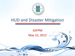 HUD and Disaster Mitigation