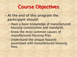 FIREFIGHTING OPERATIONS IN MANUFACTURED HOUSING