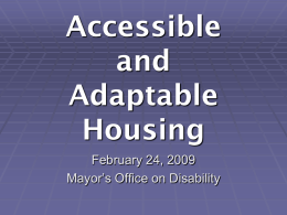 Accessible and Adaptable Housing