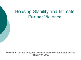 Housing Stability and Intimate Partner Violence