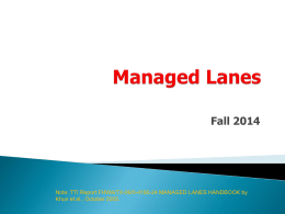 Managed Lanes - Texas A&M University