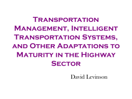 Transportation Management, Intelligent Transportation