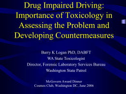 Technology, Toxicology and Drug Driving Laws