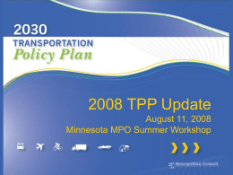 UPDATE OF REGIONAL TRANSPORTATION PLANS 2004