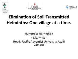 Elimination of Soil Transmitted Helminths: One village at