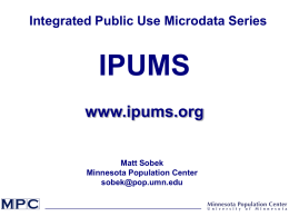IPUMS Work Process - University of Minnesota