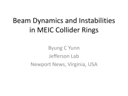 MEIC e-ring instabilities