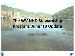 The WV NHD Stewardship Program