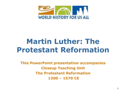 MARTIN LUTHER - World History for Us All