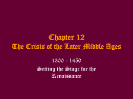 Chapter 12 The Crisis of the Later Middle Ages
