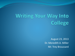 Writing Your Way Into College