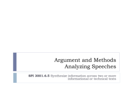 Argument and Methods - Mrs. Hess English