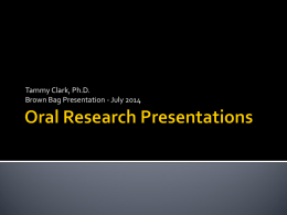 Oral Research Presentations