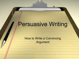Persuasive Writing