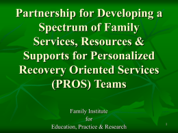Consumer Centered Family Consultation Information Forum