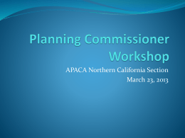 Planning Commissioner Workshop