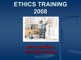 ETHICS TRAINING 2005 - California Cadet Corps