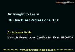 Advanced Guide for QTP 10.0