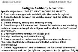Antigen Antibody Reactions - The Medical University of