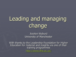 Leading and managing change
