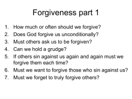 Biblical Forgiveness - Lower Richland church