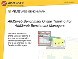 AIMSweb Benchmark Online Training For Benchmark Teacher Users