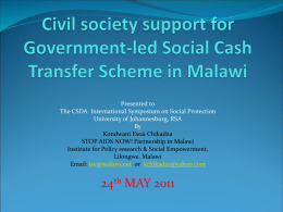 The Role of the Civil Society in Strengthening the Malawi