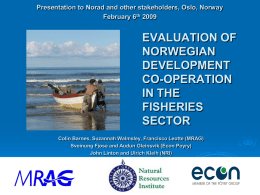 Comparative Study of the Impacts of Fisheries Partnership