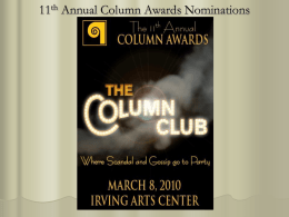 11th Annual Column Awards Nominations