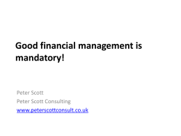 Good financial management is mandatory!
