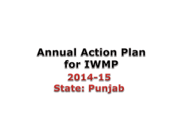 Annual Action Plan for IWMP - Welcome to Department of