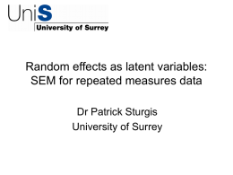 Random effects as latent variables: SEM for repeated