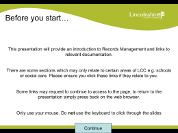 Records Management Training - Lincolnshire County Council