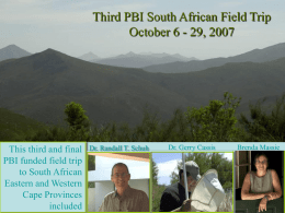 Third PBI South African Field Trip October 6