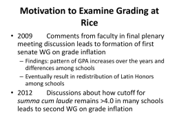 Motivation to Examine Grading at Rice