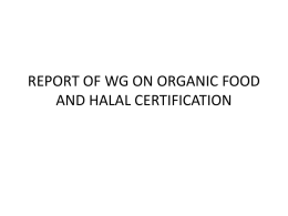 REPORT OF WG ON ORGANIC FOOD AND HALAL …